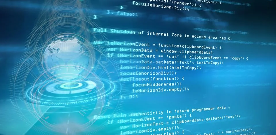 Composite image of blue code Illustrazione stock