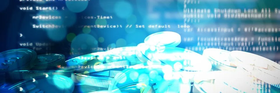 Composite image of blue code Stock Photos