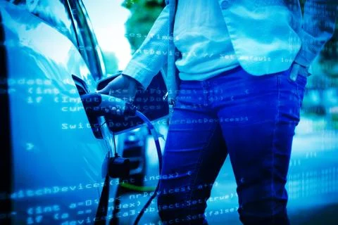 Composite image of blue code Stock-Fotos