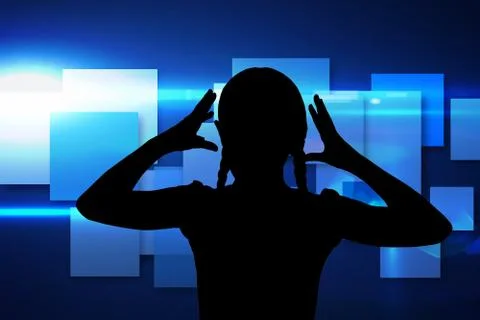 Composite image of blue cube pattern Illustrazione stock