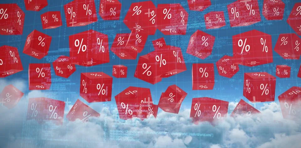 Composite image of blue data and matrix Stock Photos