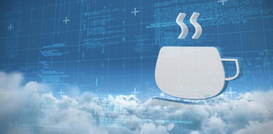 Composite image of blue data and matrix Stock Photos