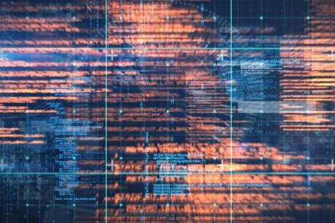 Composite image of blue data Illustrazione stock