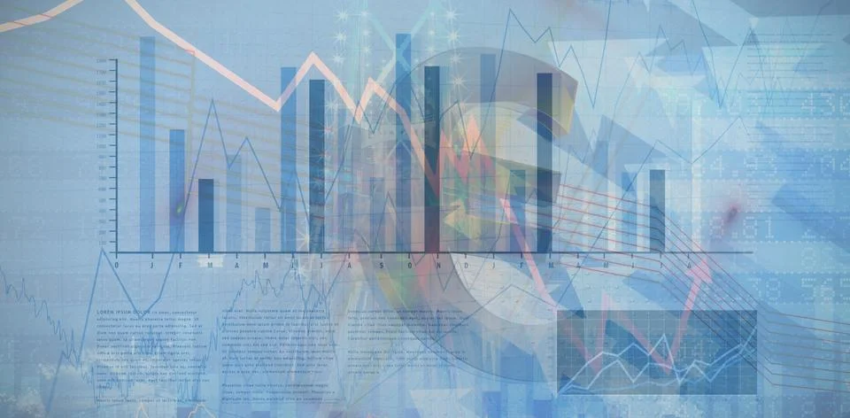 Composite image of blue data Illustrazione stock