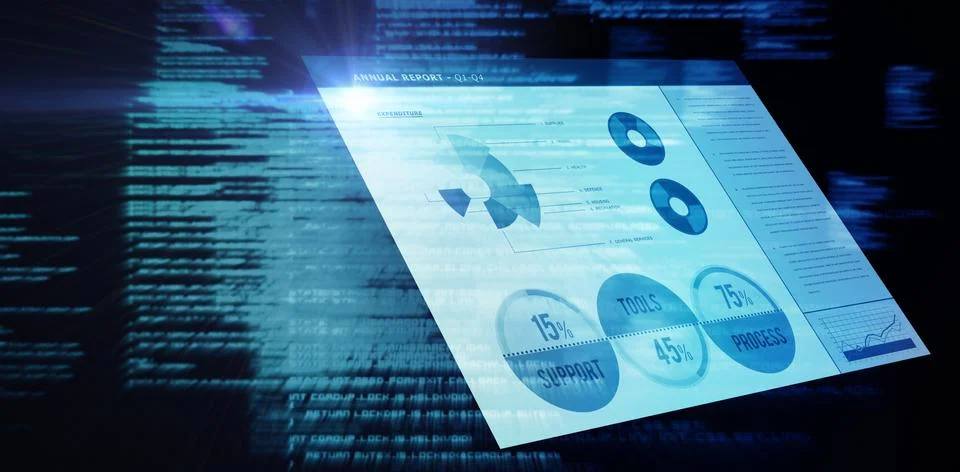 Composite image of blue graphics on white background Stock-Illustration