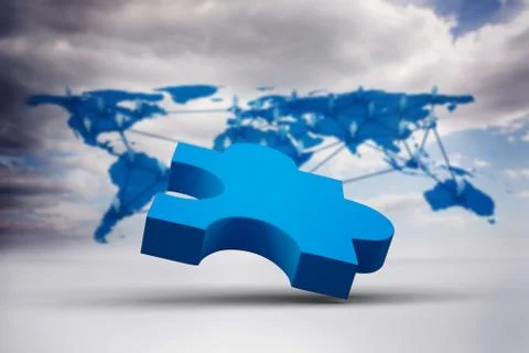 Composite image of blue jigsaw Stock Illustration