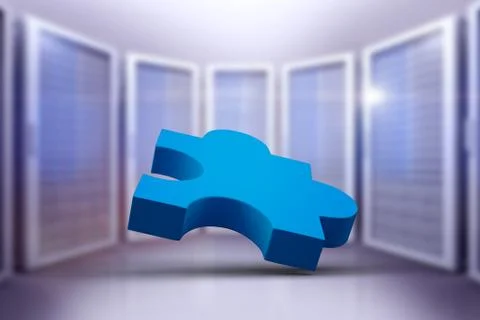 Composite image of blue jigsaw 库存插图