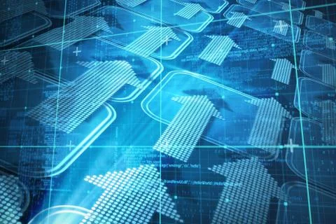 Composite image of blue matrix and codes Stock-Illustration