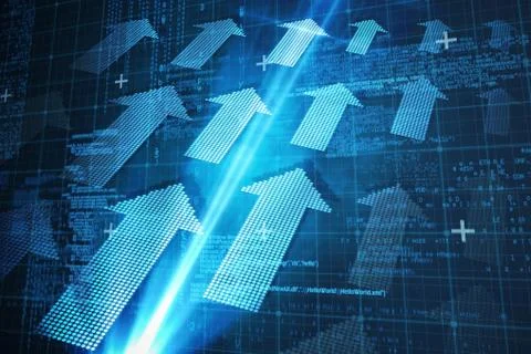 Composite image of blue matrix and codes 스톡 일러스트