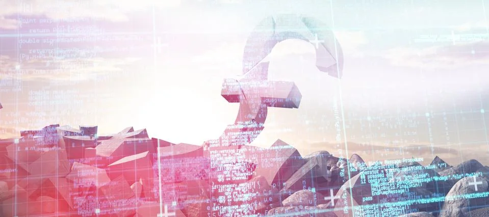 Composite image of blue matrix and codes 스톡 일러스트
