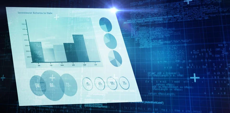 Composite image of blue matrix and codes Stock Illustration