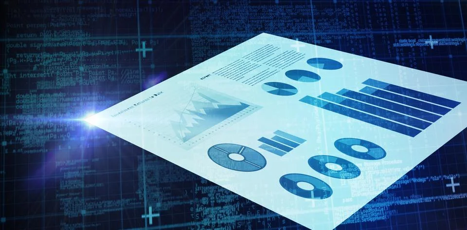 Composite image of blue matrix and codes Stock-Illustration