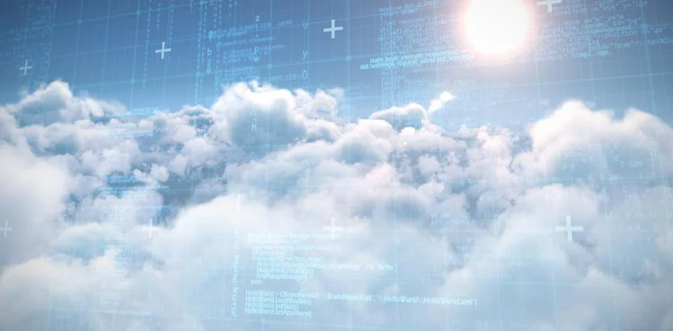 Composite image of blue matrix and codes Stock-Illustration