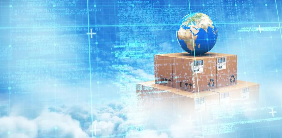 Composite image of blue matrix and codes Stock Illustration
