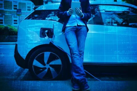 Composite image of blue matrix and codes Stock-Fotos