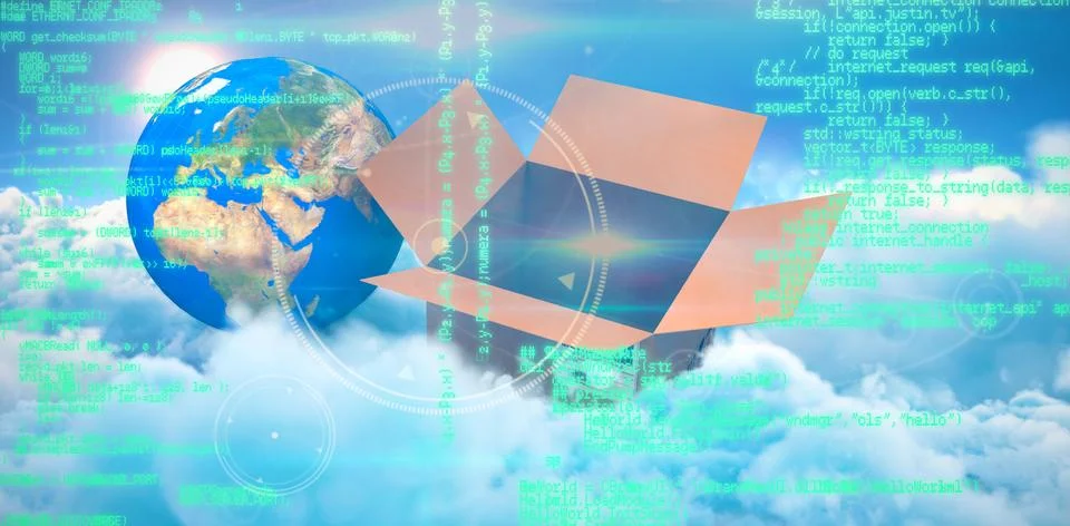 Composite image of blue programme Illustrazione stock