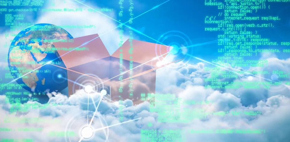 Composite image of blue programme Иллюстрация