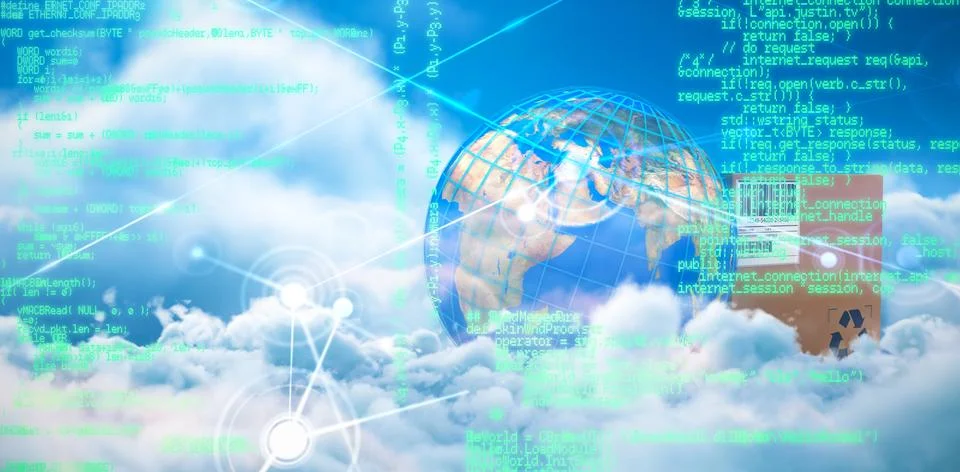 Composite image of blue programme Ilustración de archivo