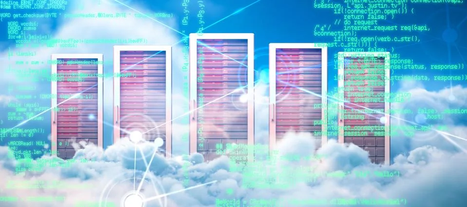 Composite image of blue programme Foto stock