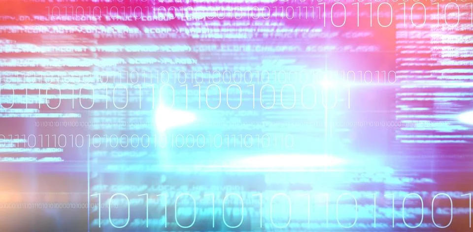 Composite image of blue technology design with binary code Stock Illustration