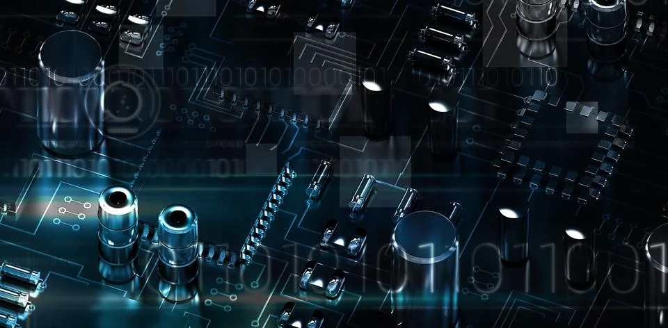 Composite image of blue technology design with binary code Stock Illustration
