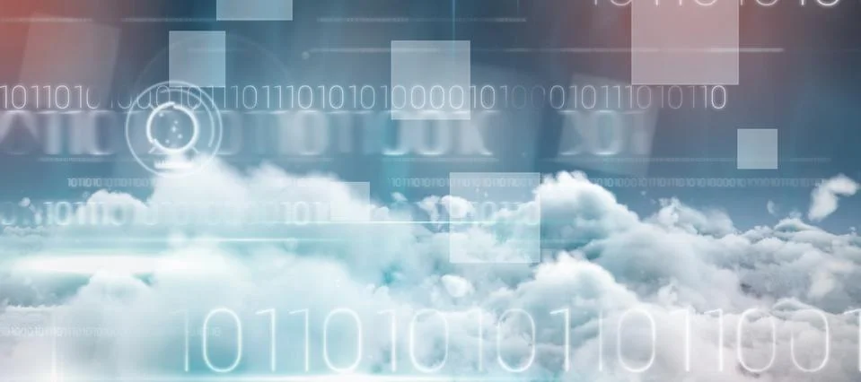 Composite image of blue technology design with binary code Stock Illustration