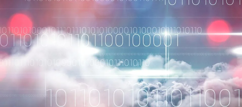 Composite image of blue technology design with binary code Illustrazione stock