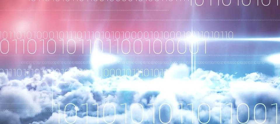 Composite image of blue technology design with binary code Stock Illustration