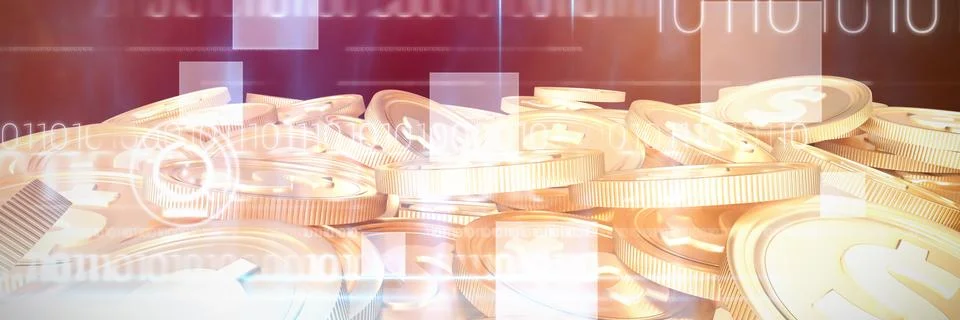 Composite image of blue technology design with binary code Stock Illustration