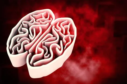 Composite image of brain maze Stock Illustration