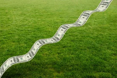 Composite image of bumpy dollar road Stock Illustration