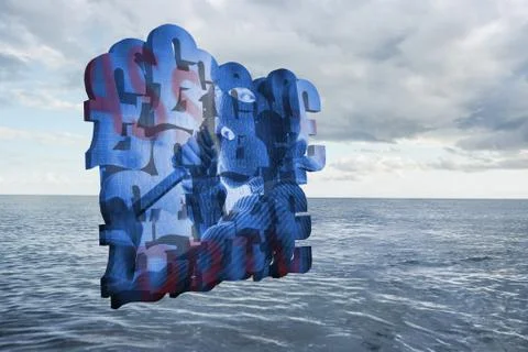 Composite image of burglar on abstract screen Stock Illustration