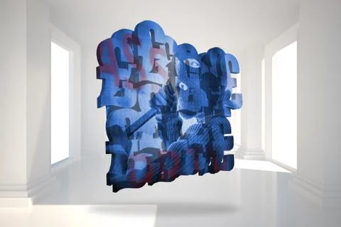 Composite image of burglar on abstract screen Illustrazione stock