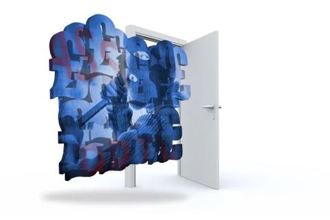 Composite image of burglar on abstract screen Illustrazione stock