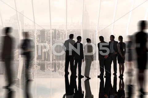 Composite image of business colleagues standing Stock Photos