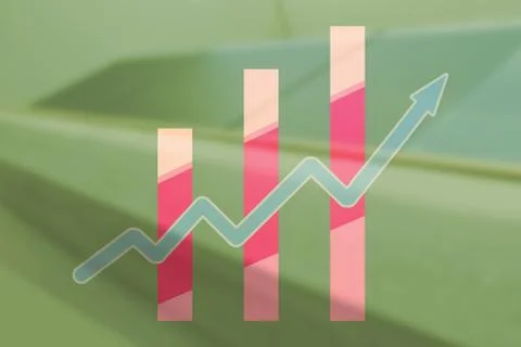 Composite image of business graph and chart Stock Illustration