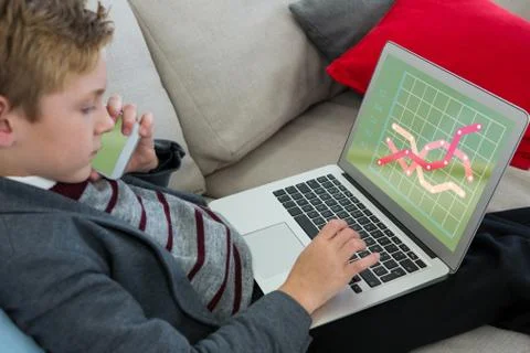 Composite image of business graph and chart Stock Photos