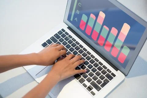 Composite image of business graph and chart Stock Photos
