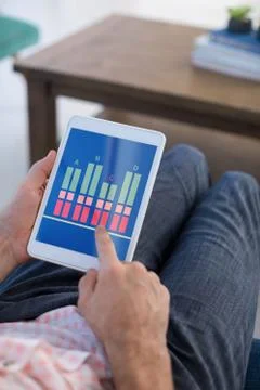 Composite image of business graph and chart Stock Photos