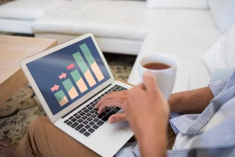 Composite image of business graph and chart Stock Photos