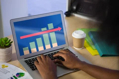 Composite image of business graph and chart Stock Photos