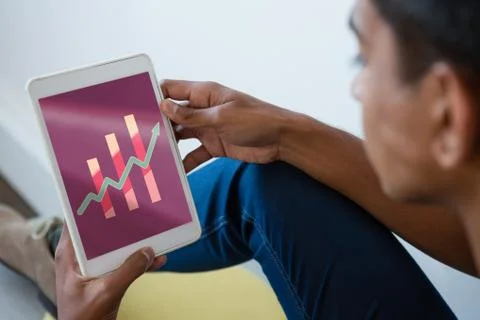 Composite image of business graph and chart Stock Photos