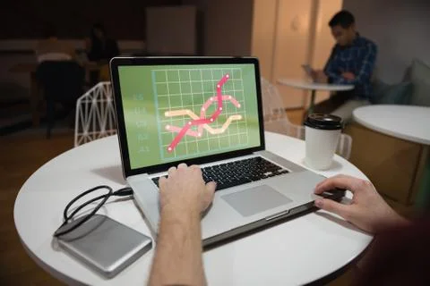 Composite image of business graph and chart Stock Photos