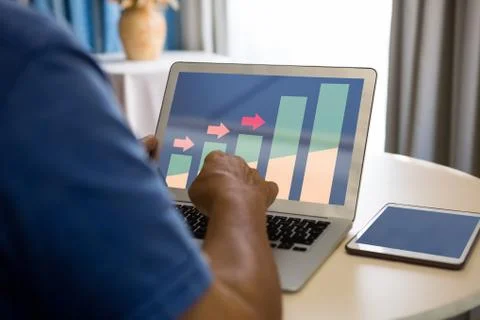 Composite image of business graph and chart Stock Photos