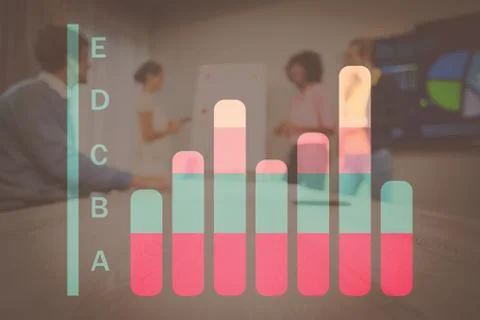 Composite image of business graph and chart Stock Photos