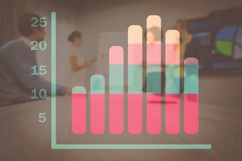 Composite image of business graph and chart Stock Photos