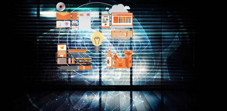 Composite image of business graphics Stock Illustration