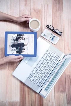 Composite image of business graphs Stock Photos