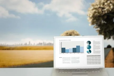 Composite image of business interface with graphs and data Stock Illustration