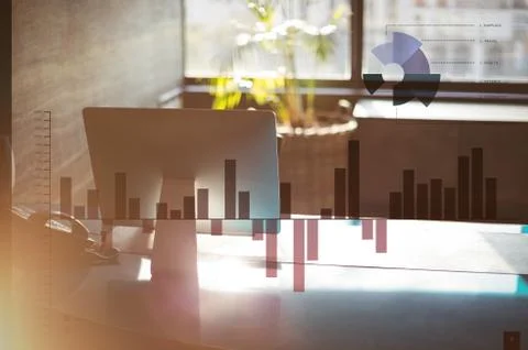 Composite image of business interface with graphs and data Stock Photos